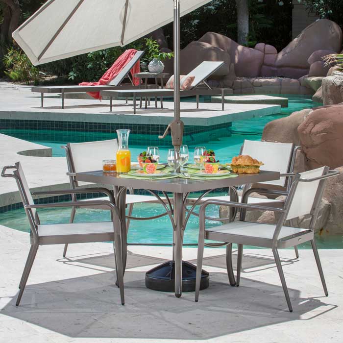 Daytona Sling Aluminum Dining Set by Woodard - Image 13